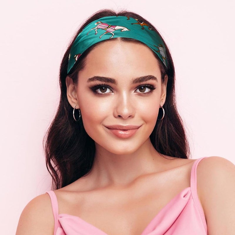 Sumolux Head Hair Scarf for Women Like Satin Silk Scarf Bandana Hair Wrapping Night Large Square Scarves 27.5" - Image 3